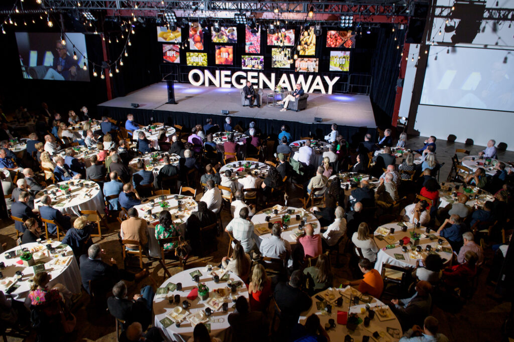 A crowd fills many tables at OneGenAway's 10th Anniversary Spring Breakfast at The Factory at Franklin. Photo by Kris Rae Orlowski